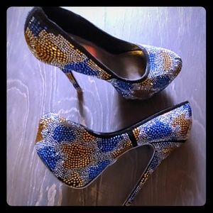 Vigo Fiore Rhinestone Heels